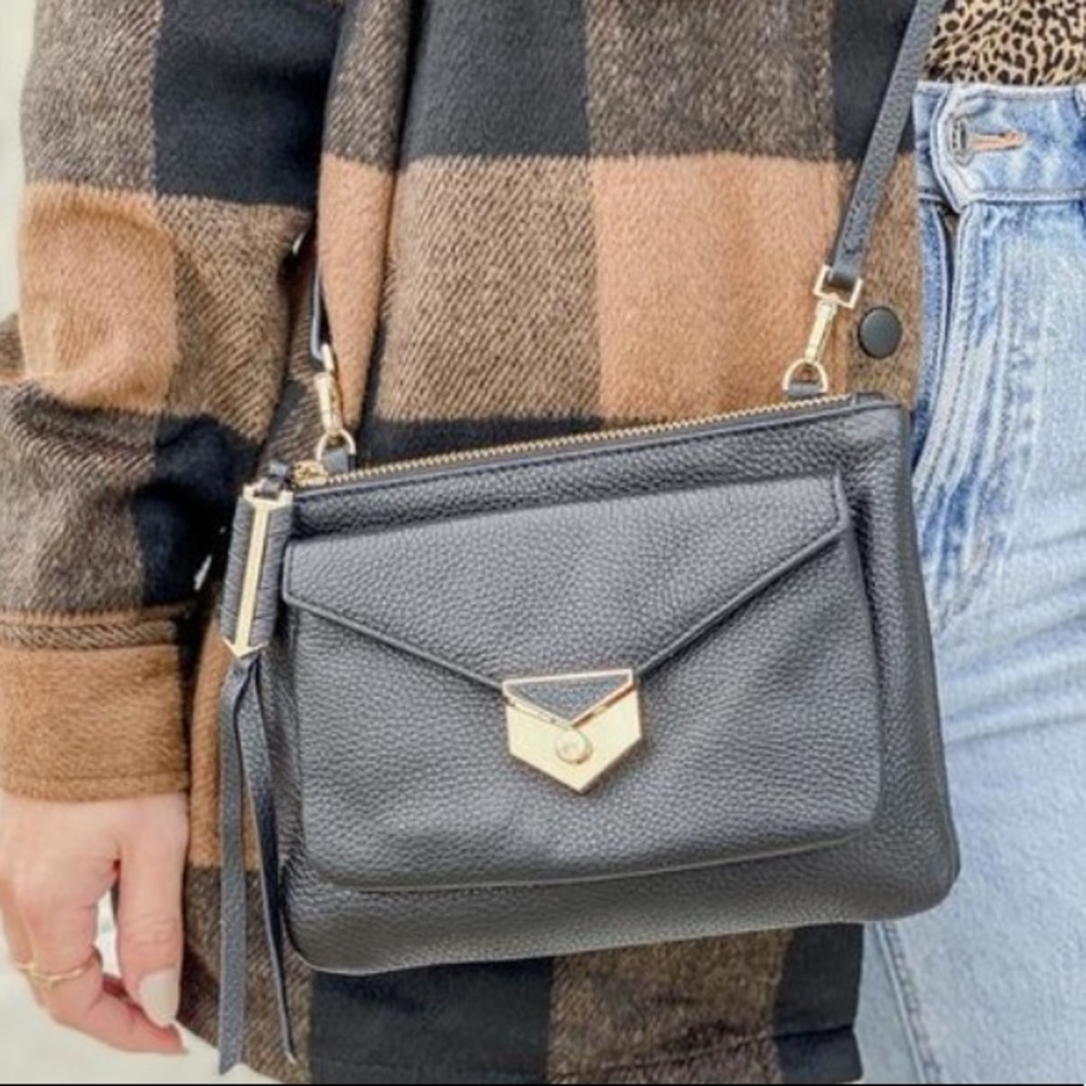 Stella & Dot | Retired Ultra Luxurious Covet Black Leather Crossbody Pur… - Picture 5 of 15